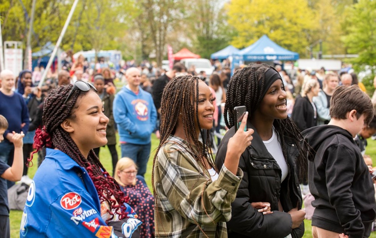Visitors at the Ipswich May Day Festival in 2024